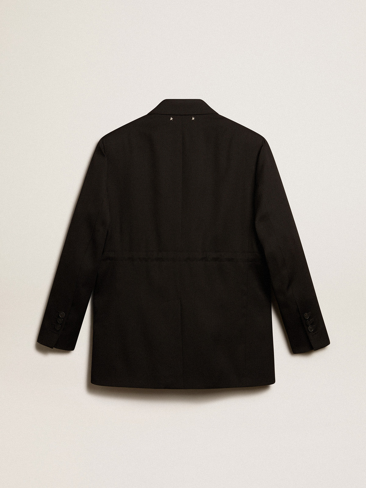 Women's tuxedo jacket in black wool gabardine| Golden Goose