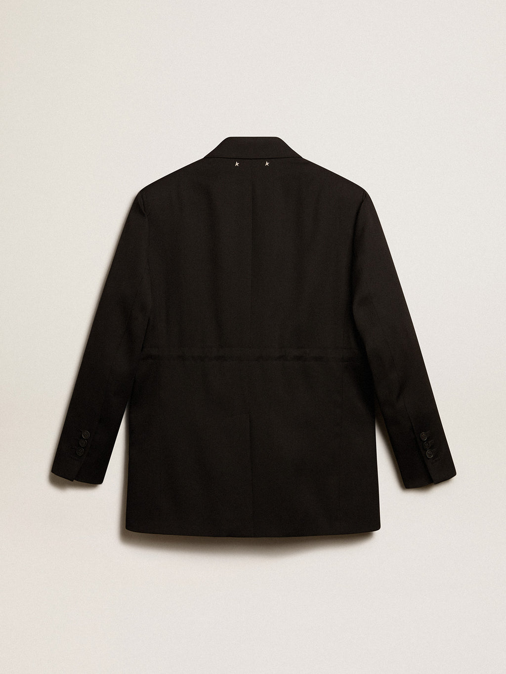 Women's tuxedo jacket in black wool gabardine| Golden Goose
