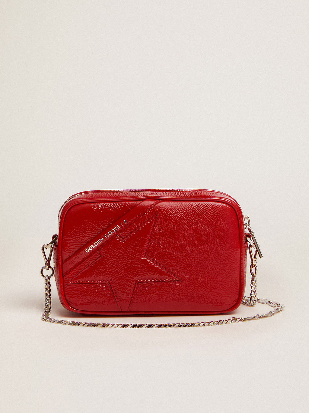 Women's Mini Star Bag in red painted leather with tone-on-tone star| Golden Goose