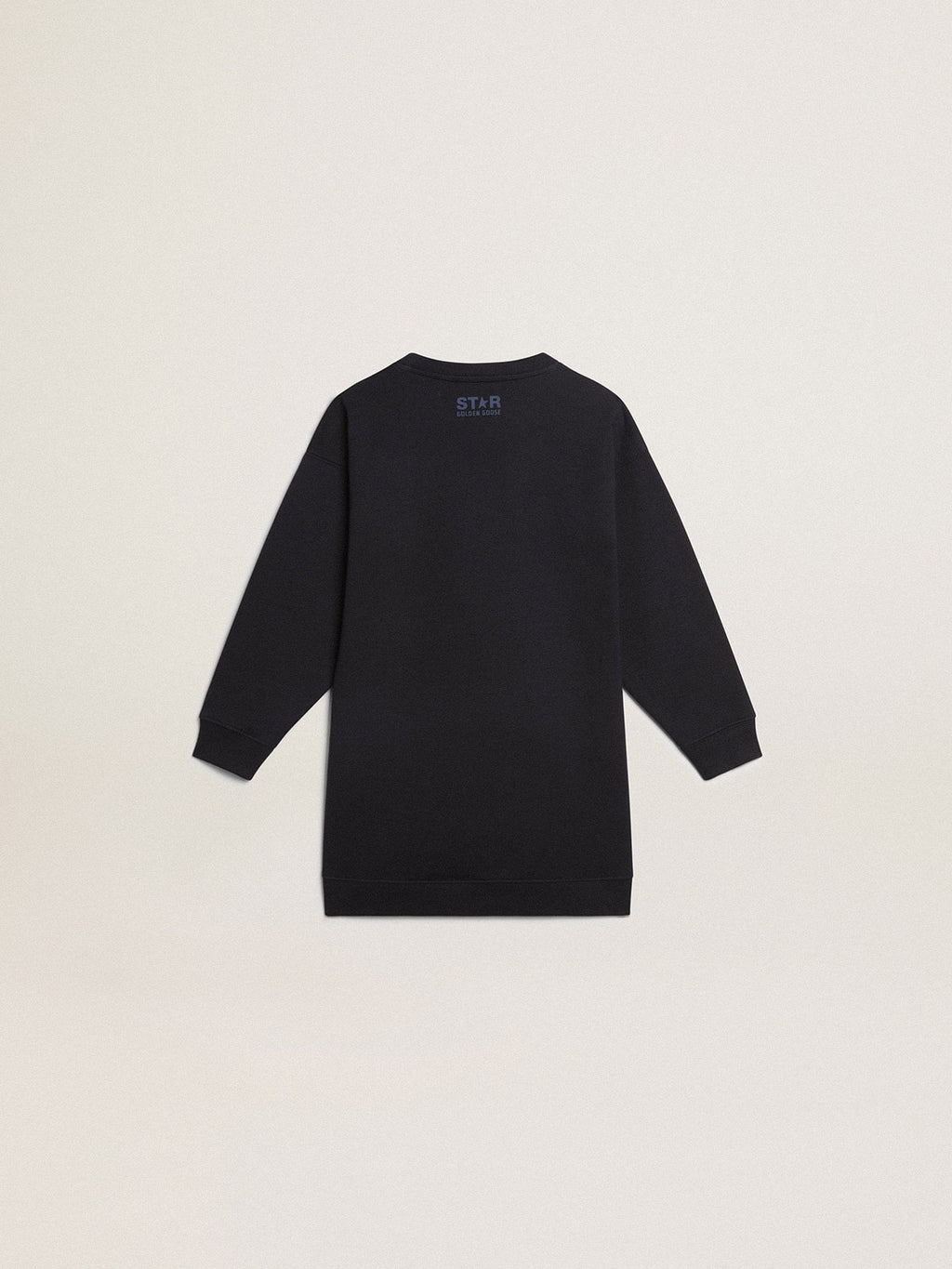 Girls' dark blue sweatshirt dress with sequin star| Golden Goose