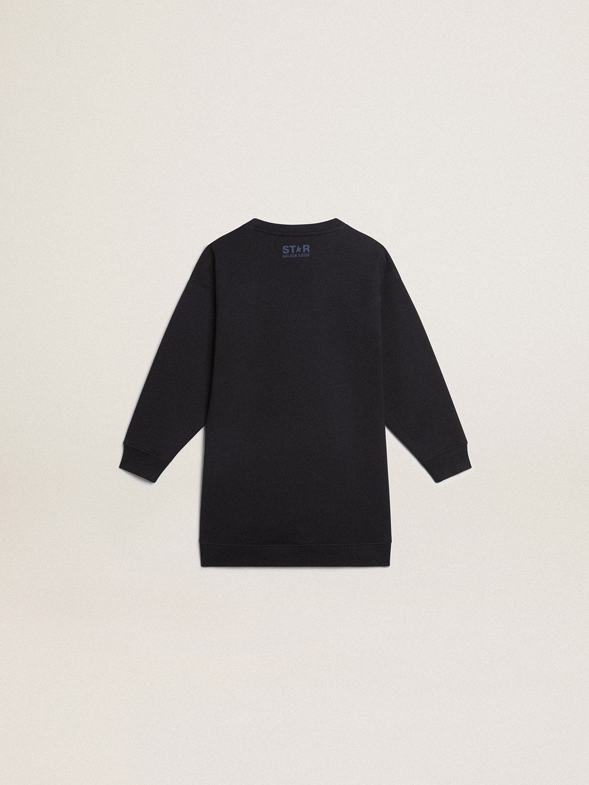 Girls' dark blue sweatshirt dress with sequin star| Golden Goose