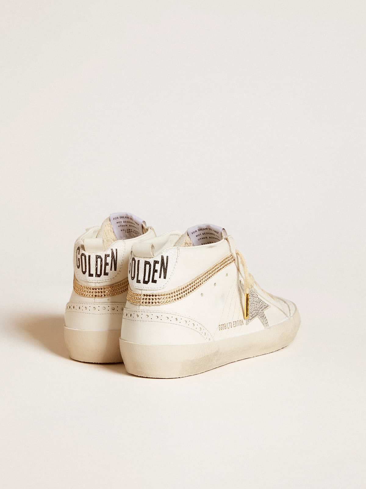Mid Star LTD with star and heel tab in suede with Swarovski crystals| Golden Goose