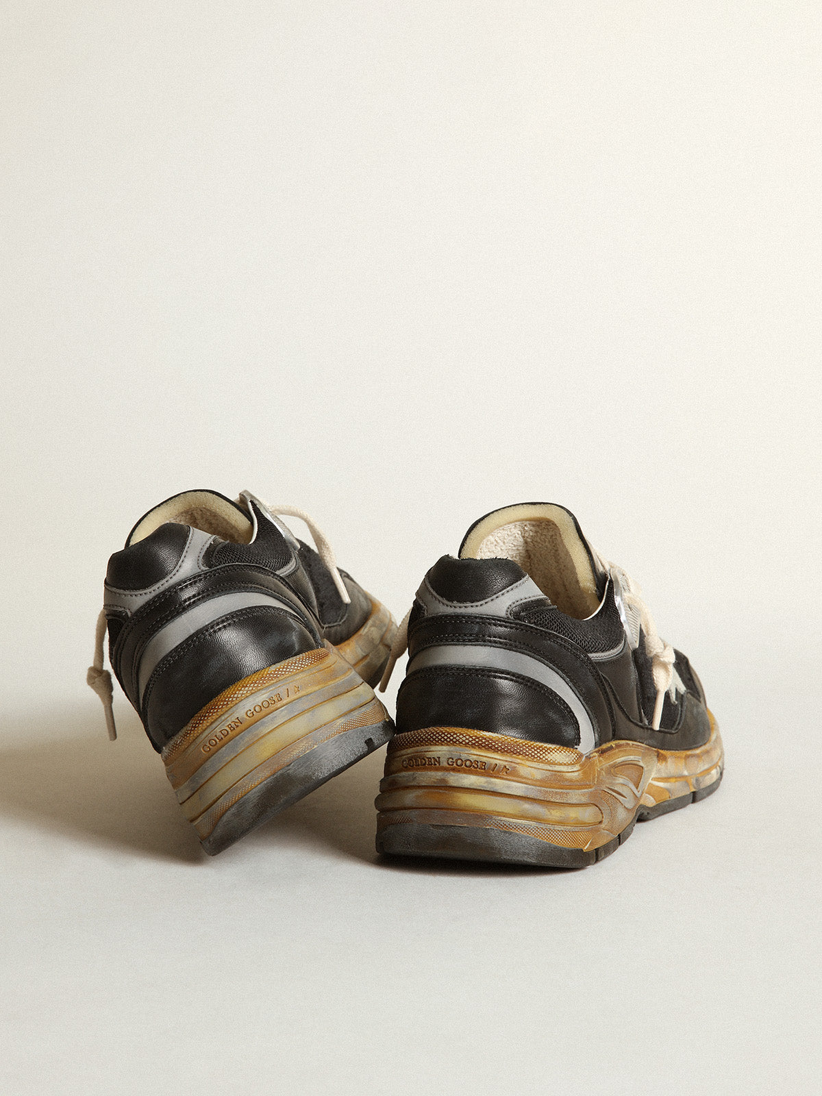 Men's Dad-Star in black mesh and nappa with ice-colored star| Golden Goose