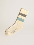 Socks in aged white with two-tone stripes| Golden Goose