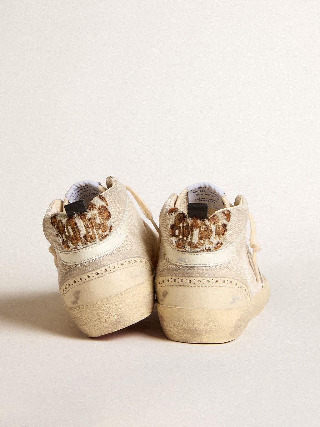 Women's Mid Star in mesh with platinum glitter star and white leather flash| Golden Goose