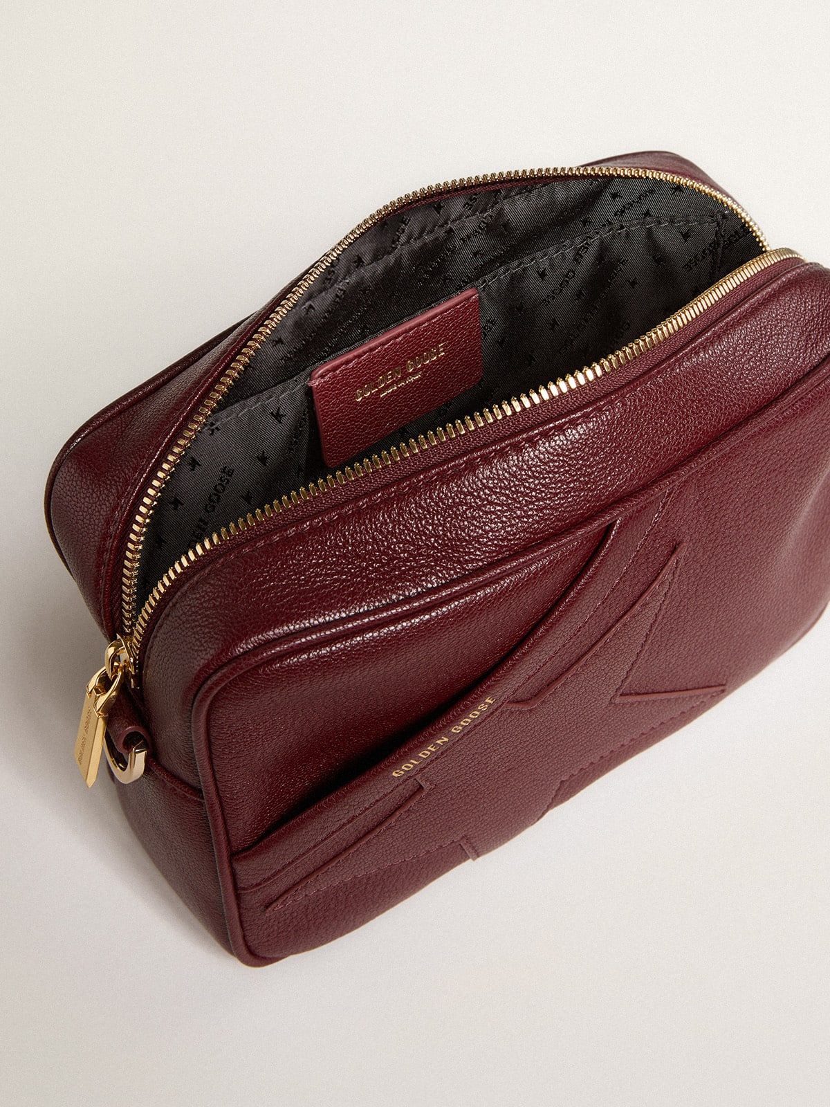 Star Bag in wine-red leather with tone-on-tone star| Golden Goose