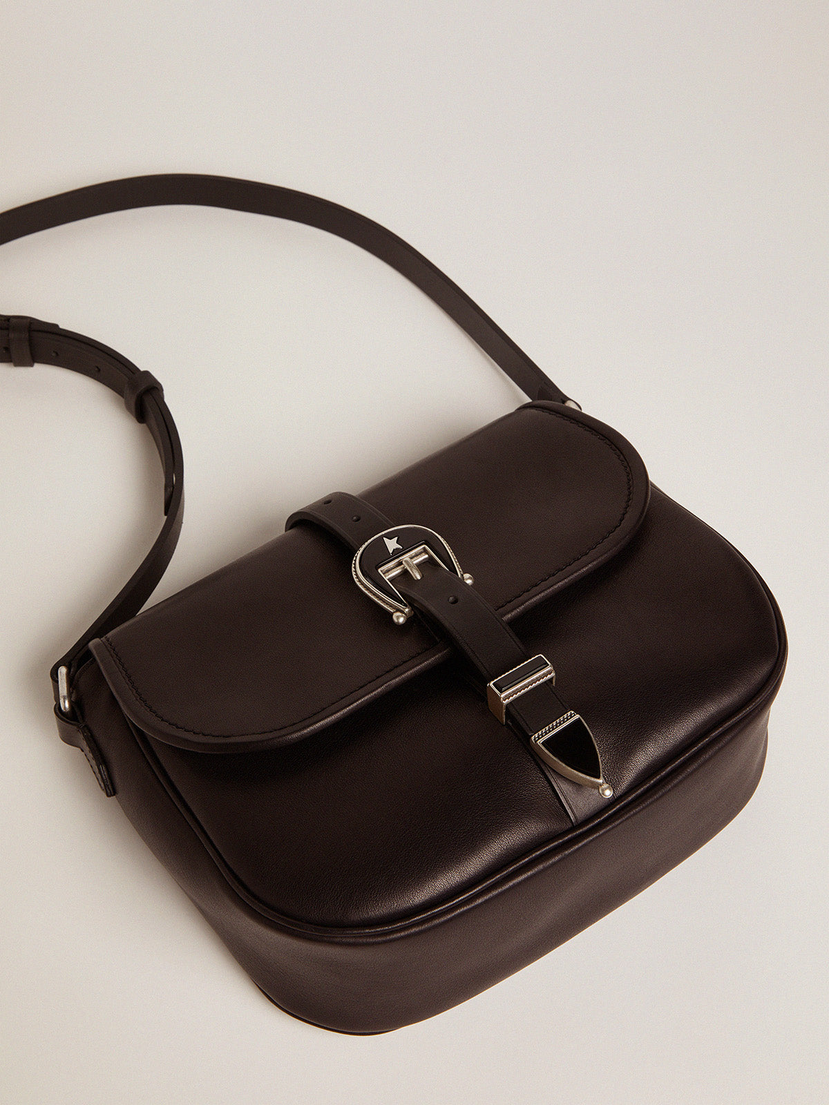Medium black leather Rodeo Bag| Golden Goose