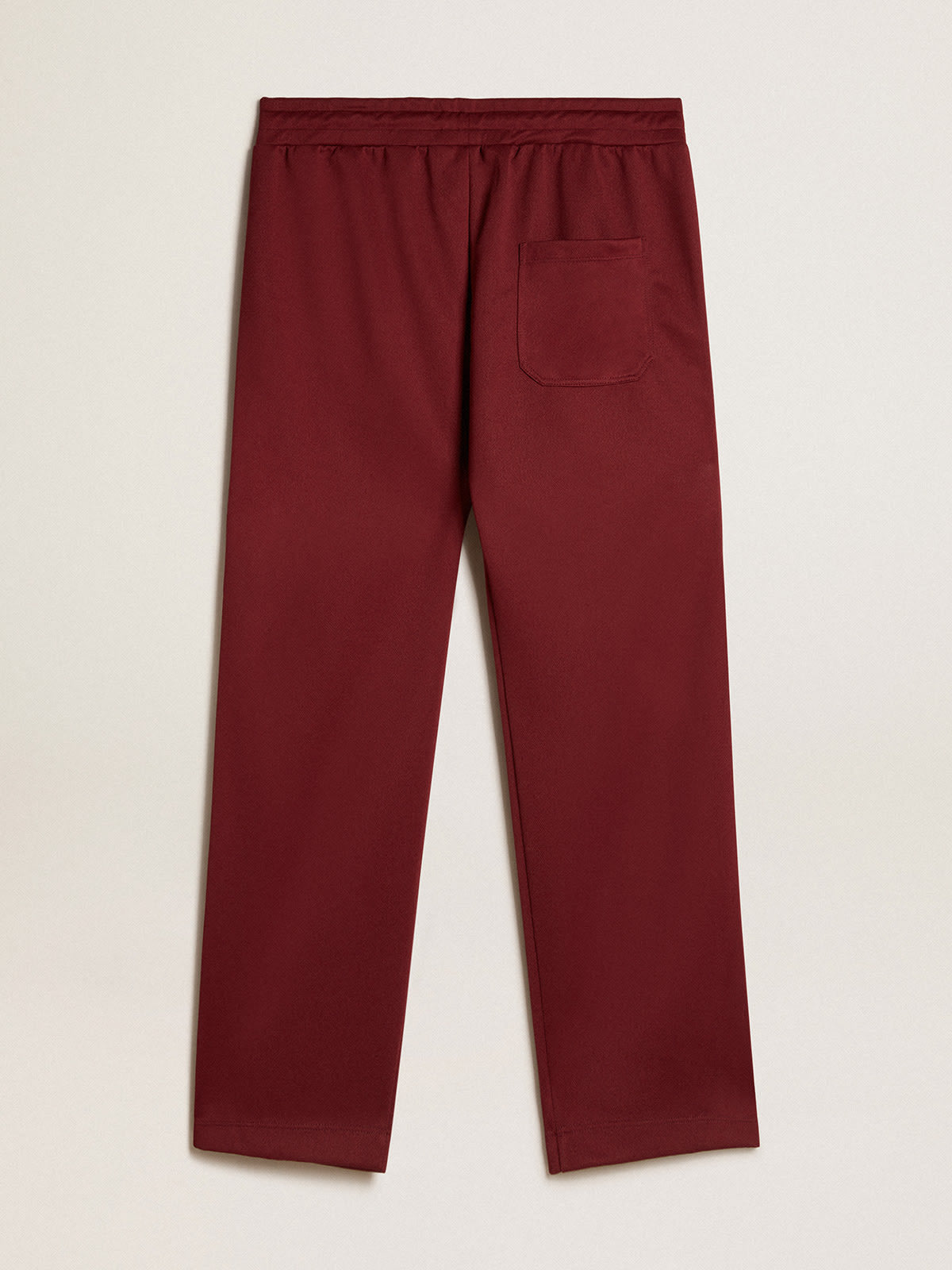 Men's burgundy joggers with stars on the sides| Golden Goose