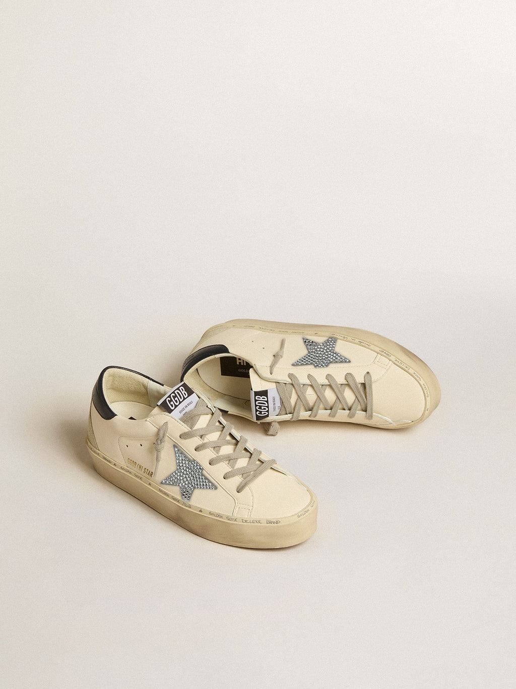 Hi Star in nappa with Swarovski crystal star and dark blue leather heel tab| Golden Goose