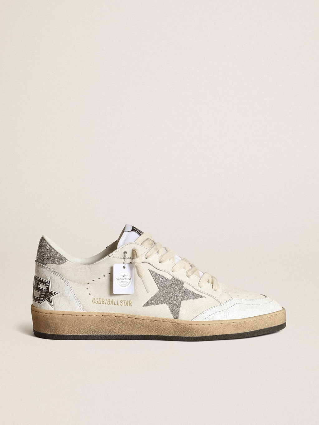 White Ball Star with a Swarovski crystal star and heel tab| Golden Goose