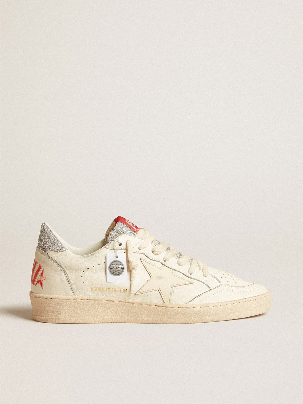 Men's Ball Star LTD in nappa with white star and Swarovski crystal heel tab| Golden Goose
