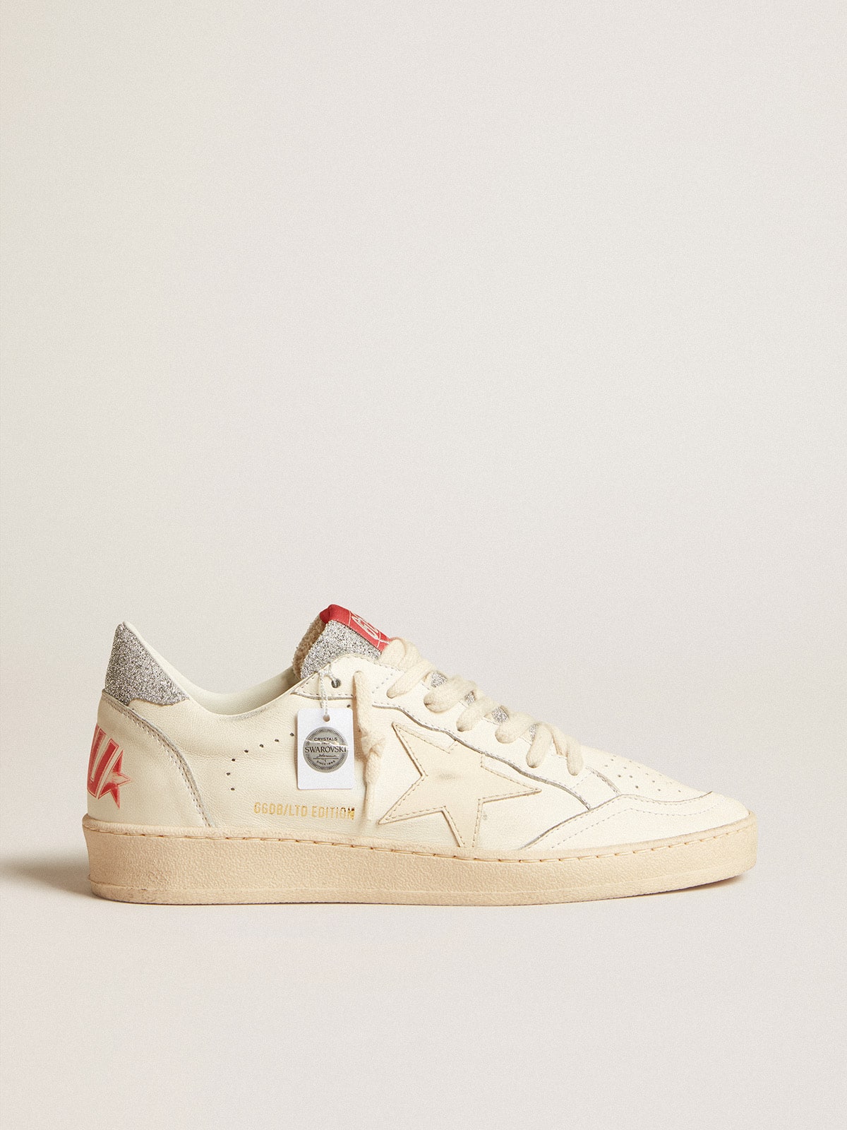Men's Ball Star LTD in nappa with white star and Swarovski crystal heel tab| Golden Goose