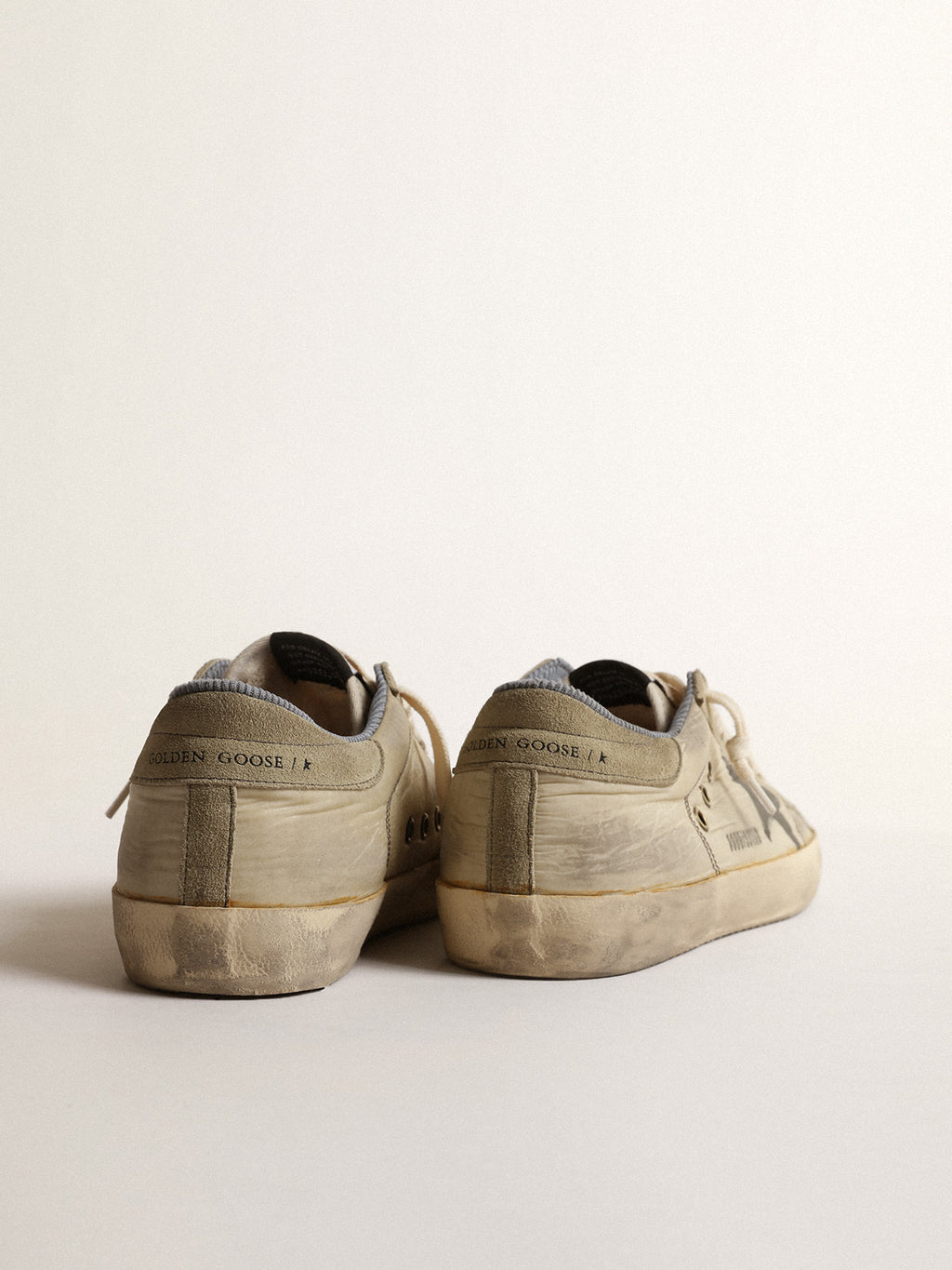 Super-Star in nylon with black screen-printed star and suede heel tab| Golden Goose