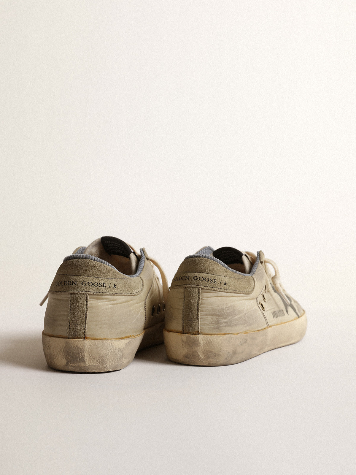 Super-Star in nylon with black screen-printed star and suede heel tab| Golden Goose