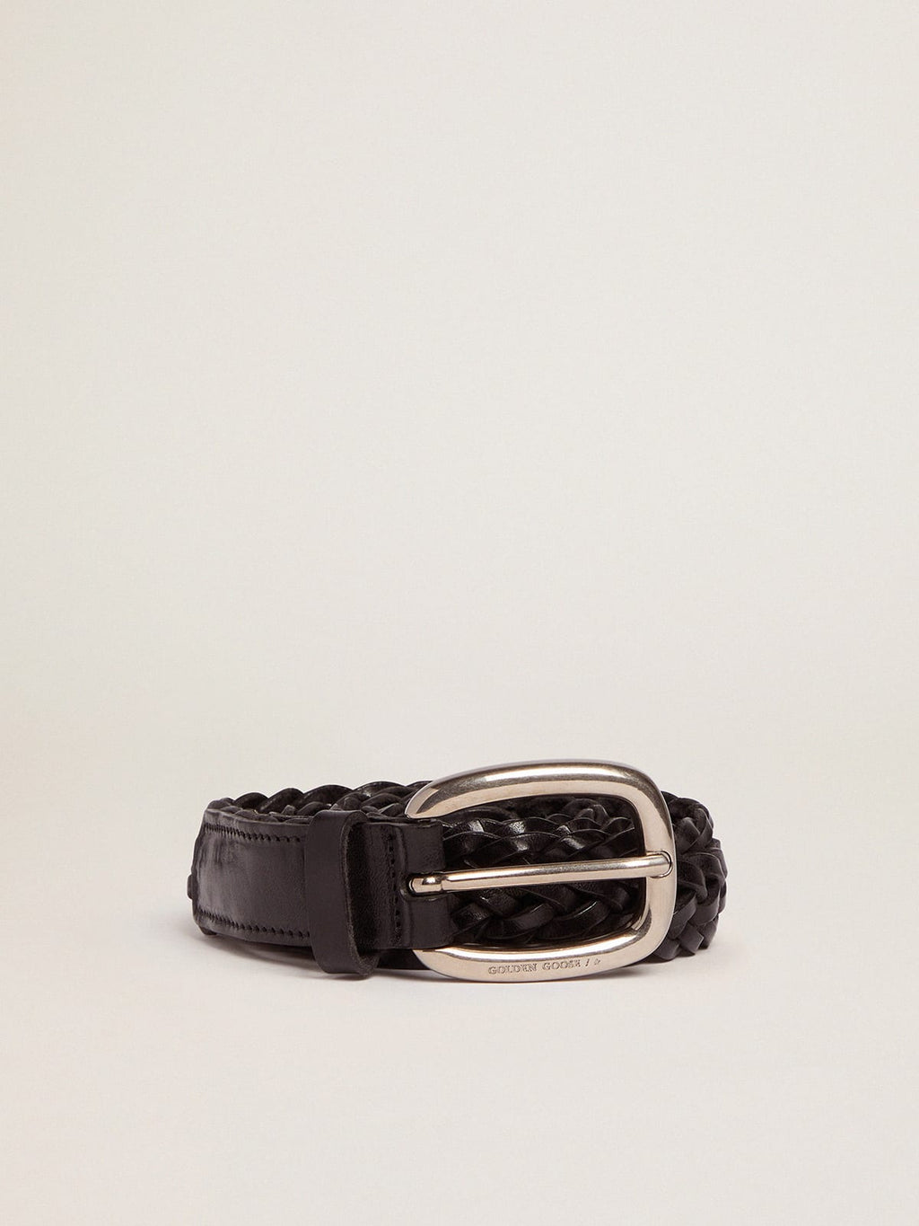 Women's black leather belt| Golden Goose