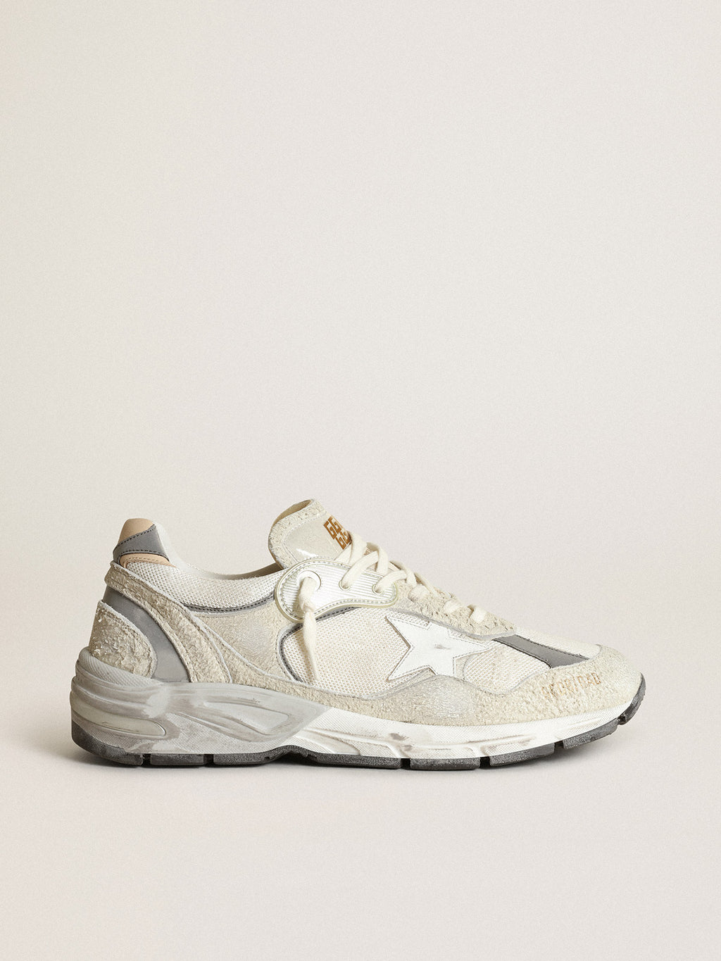 Men's Dad-Star in white and gray suede and white leather star| Golden Goose