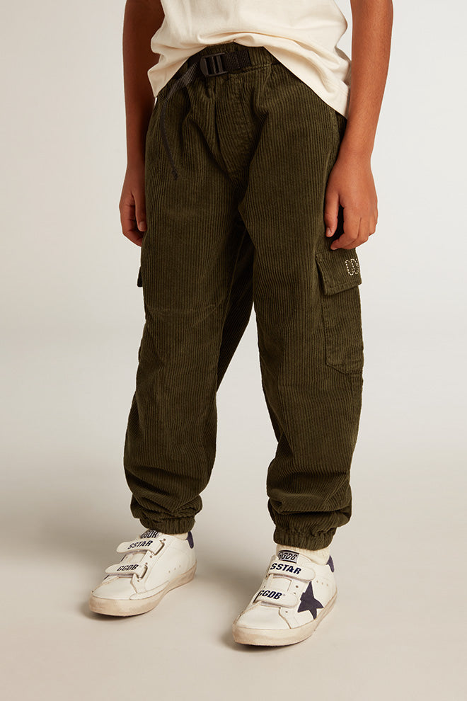 Dark green cotton cargo pants| Golden Goose