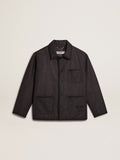 Gray melange woolen jacket with button fastening| Golden Goose