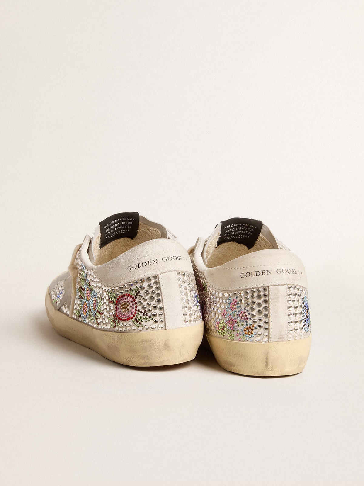 Super-Star LTD in Swarovski crystals with suede star and heel tab| Golden Goose