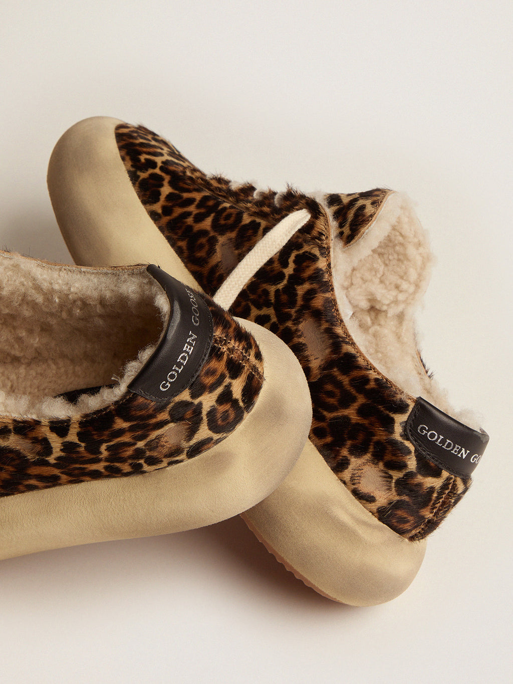 Men's Space-Star in animal print pony skin and shearling lining| Golden Goose
