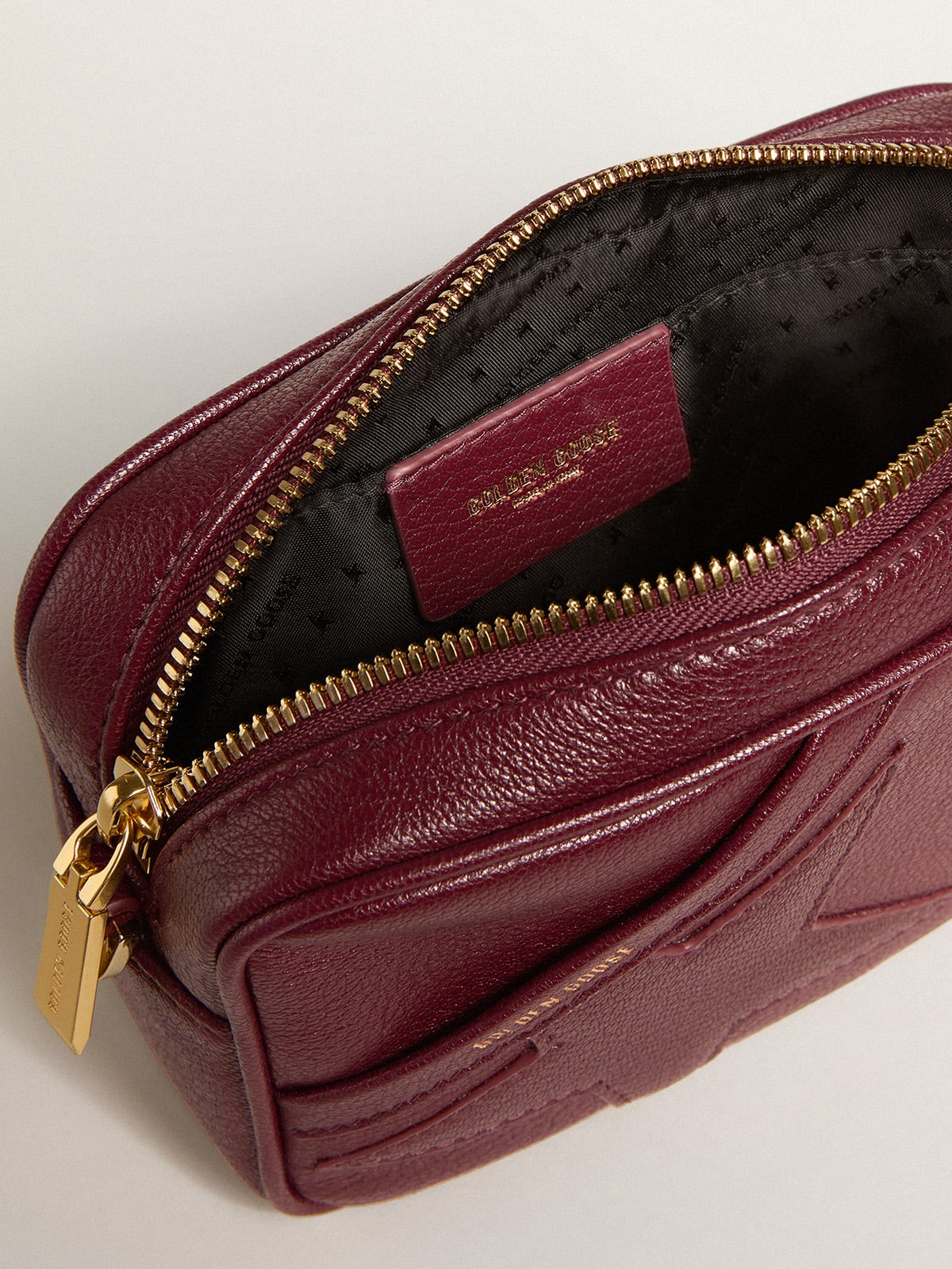 Mini Star Bag in wine-red leather with tone-on-tone star| Golden Goose