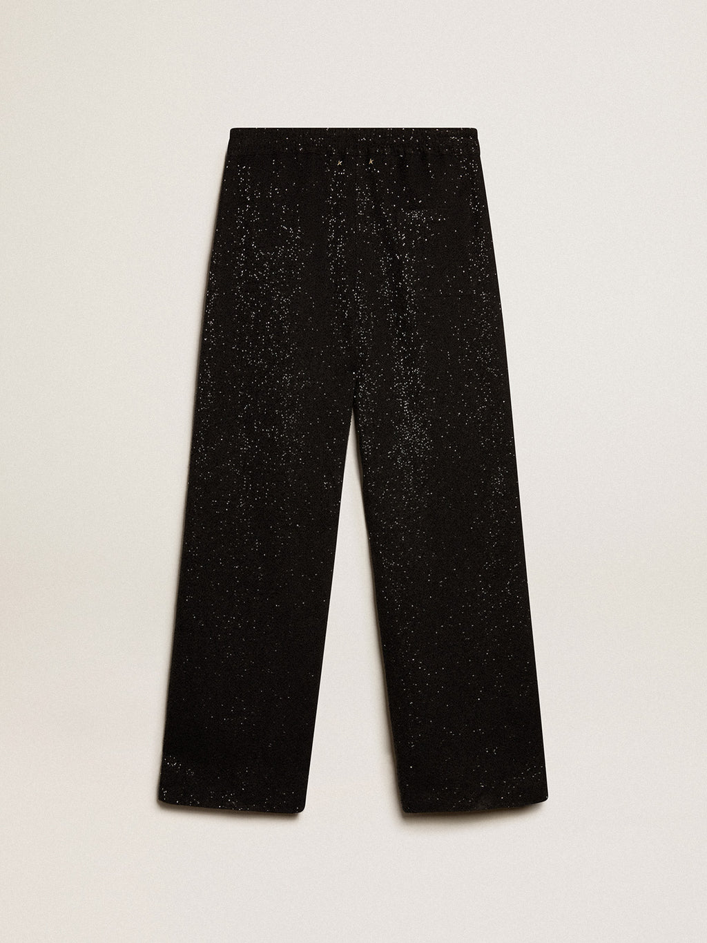 Men's black joggers in linen blend with sequins| Golden Goose