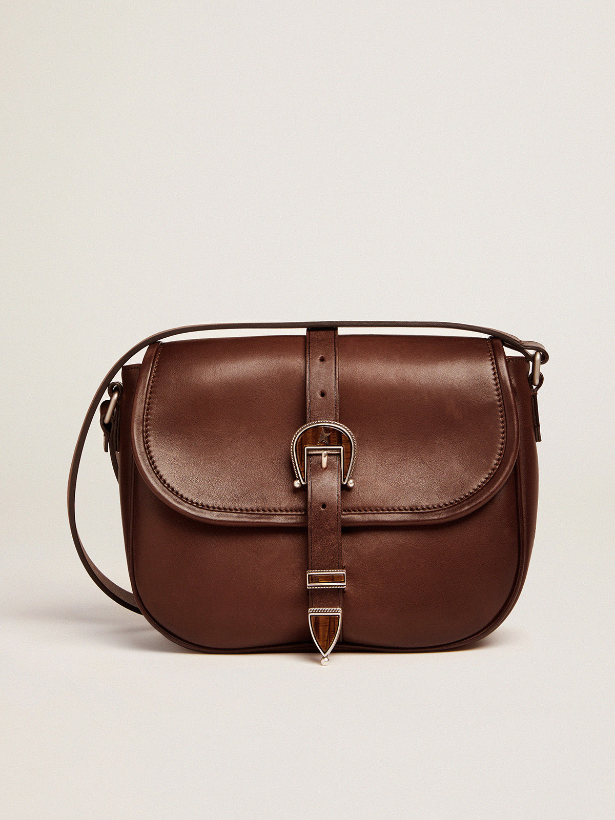 Medium Rodeo Bag in dark tan leather| Golden Goose