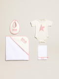 Gift set in white with pink trim and logo| Golden Goose
