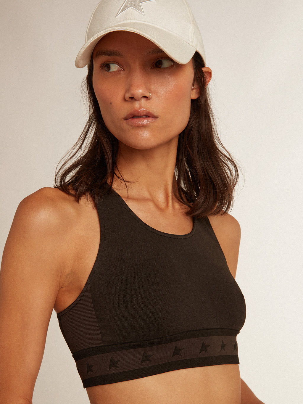 Black athletic top| Golden Goose