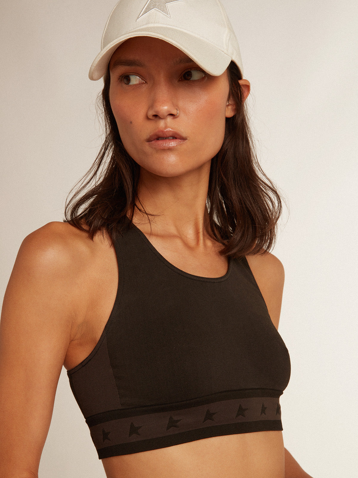 Black athletic top| Golden Goose
