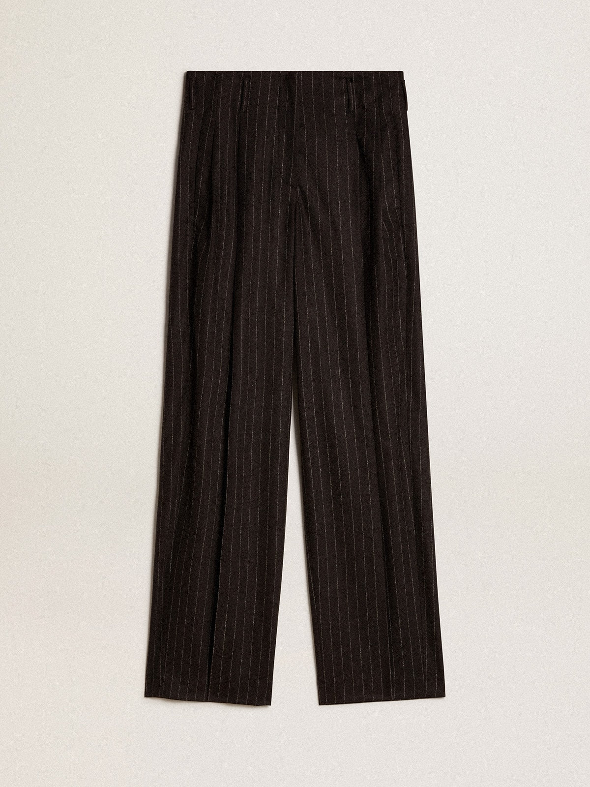 Women's pants in dark gray wool| Golden Goose