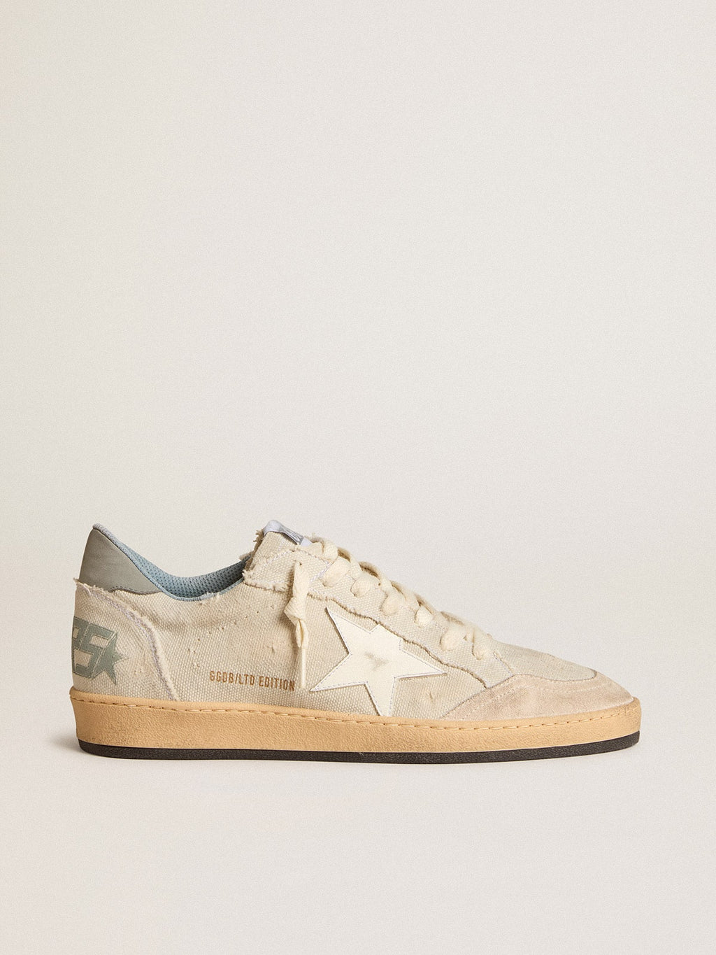 Men's Ball Star LTD in gray canvas with leather star and nubuck heel tab| Golden Goose