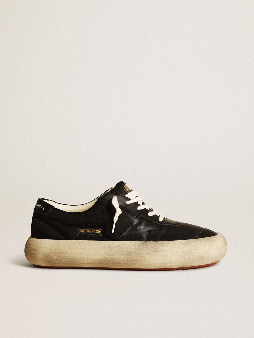 Men's Space-Star in nylon with black leather star and heel tab| Golden Goose