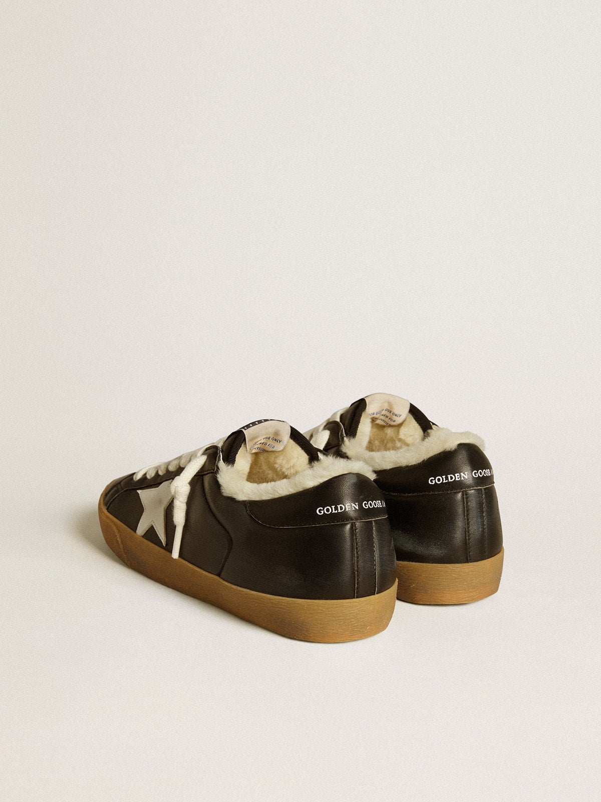 Super-Star in matelassé nappa with leather star and shearling lining| Golden Goose