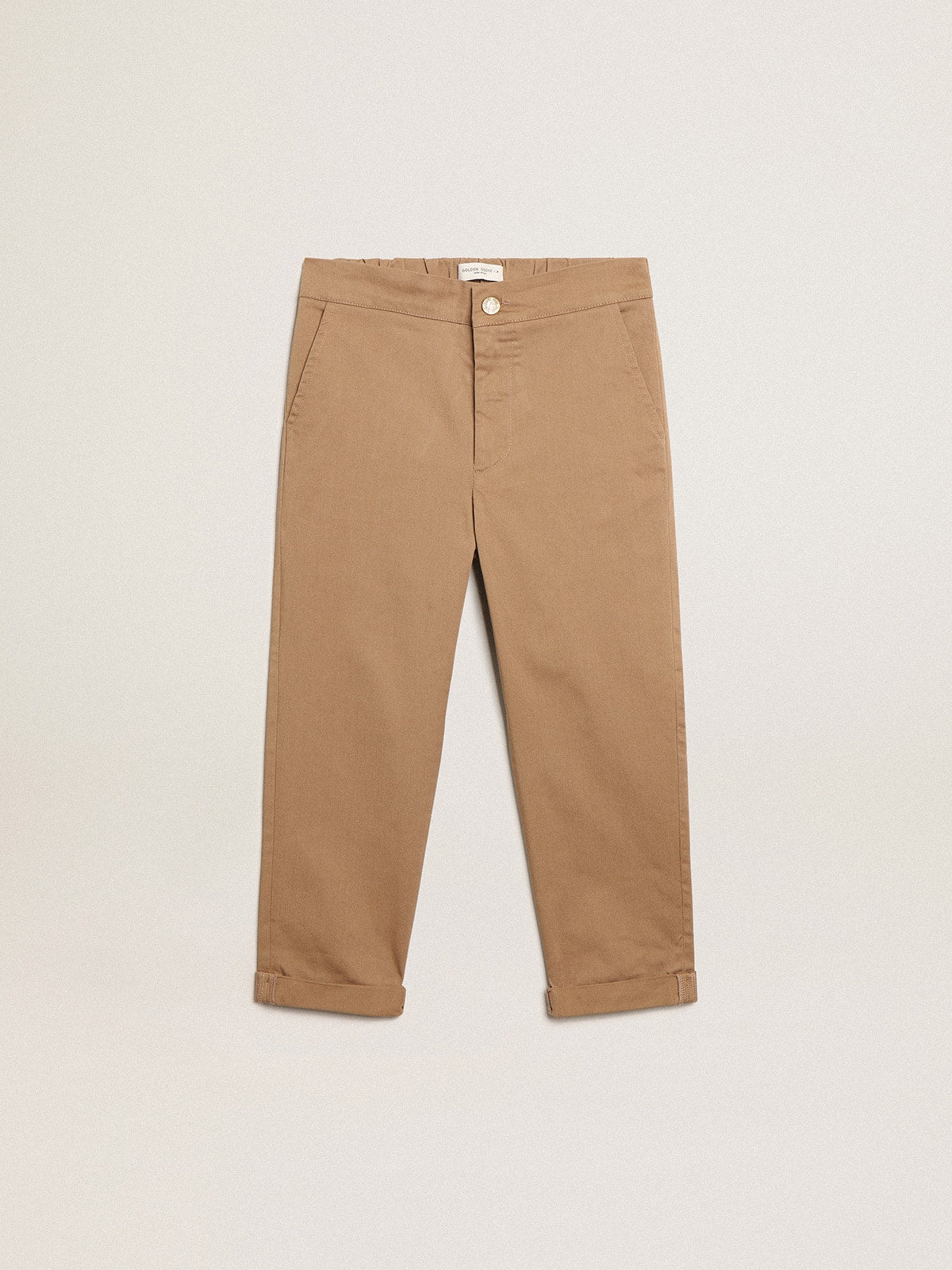 Boys' chinos in caramel cotton| Golden Goose