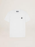 White Star Collection T-shirt with black star on the front| Golden Goose