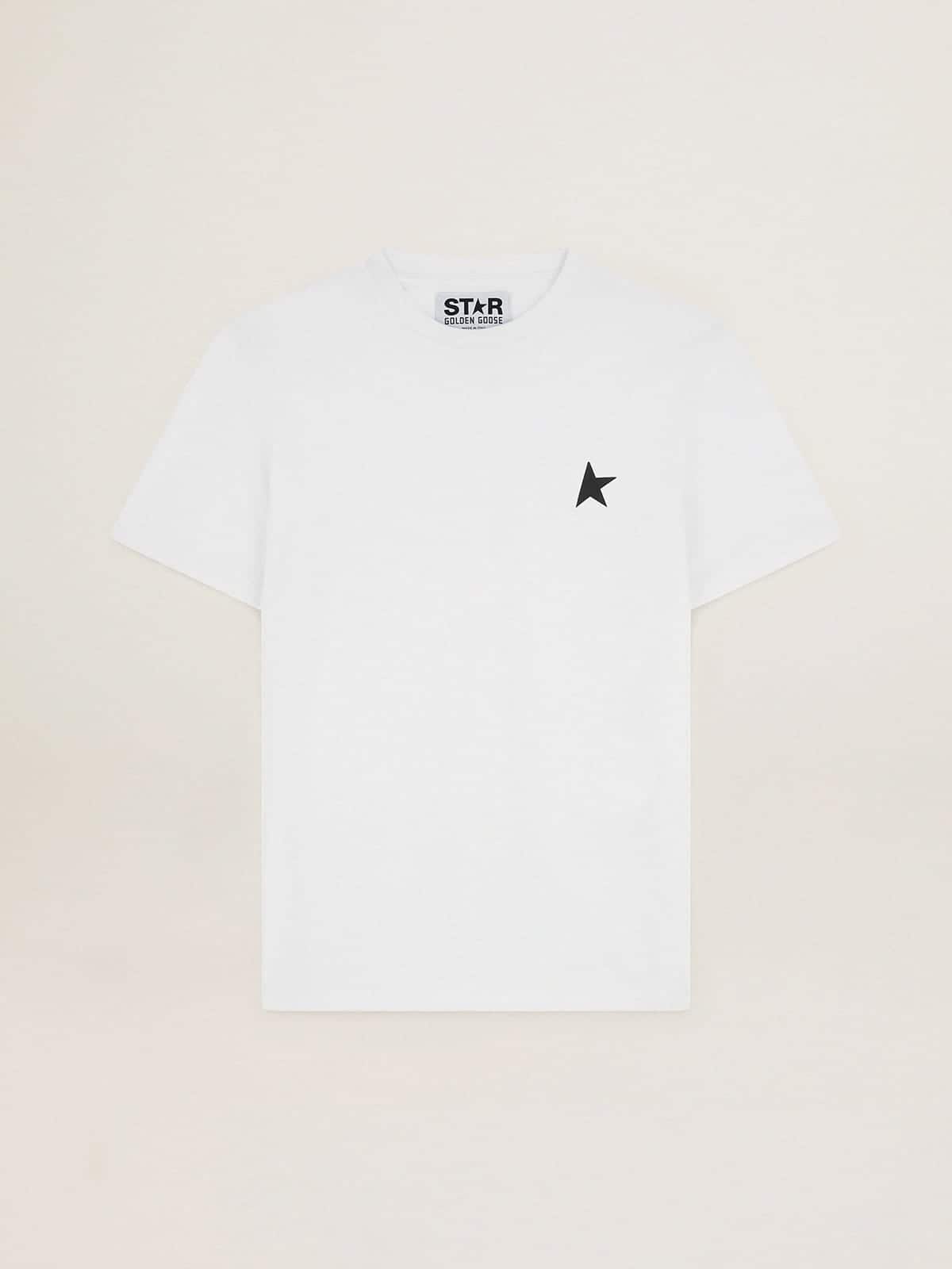White Star Collection T-shirt with black star on the front| Golden Goose