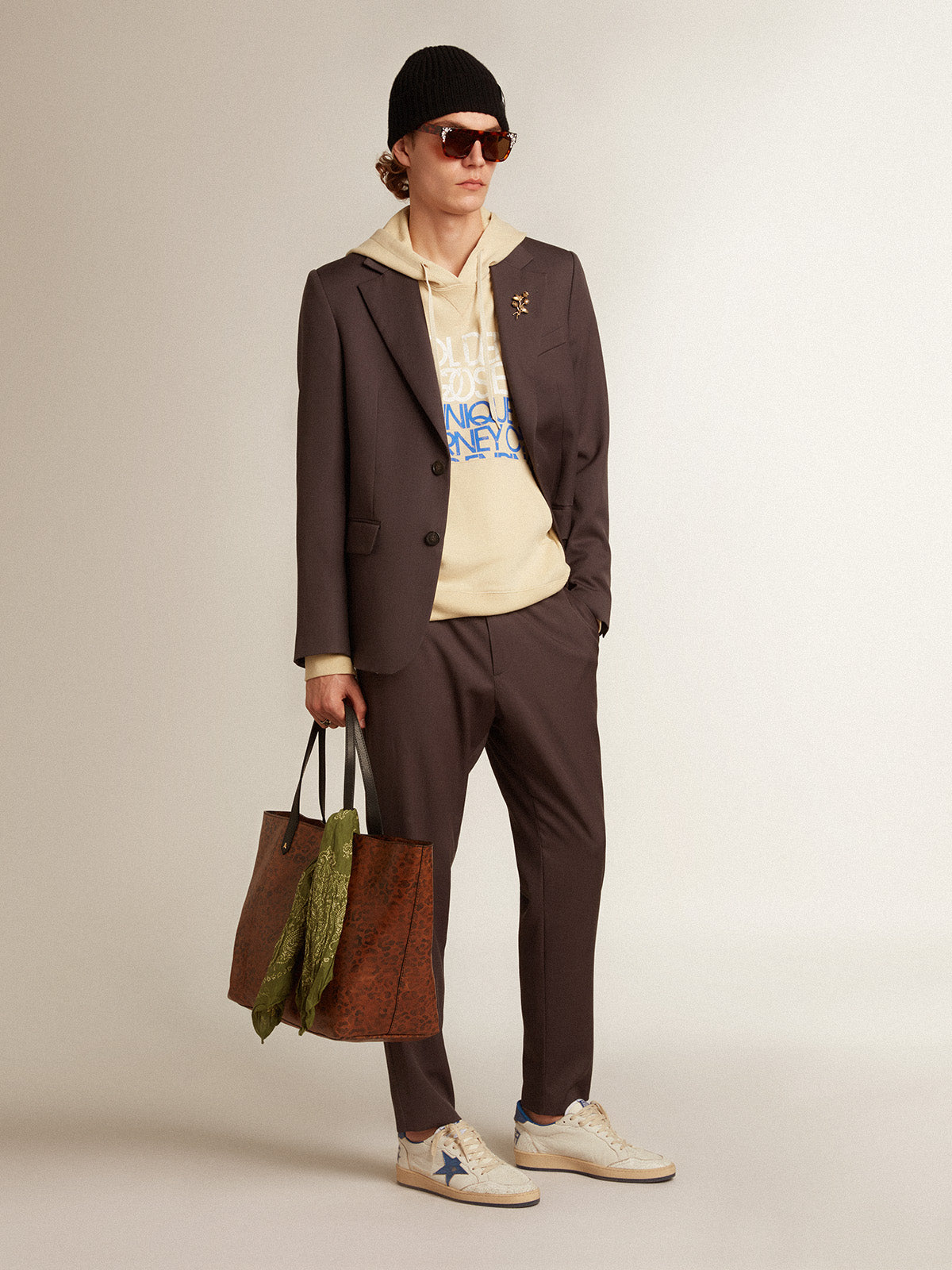 Single-breasted blazer in gray wool| Golden Goose