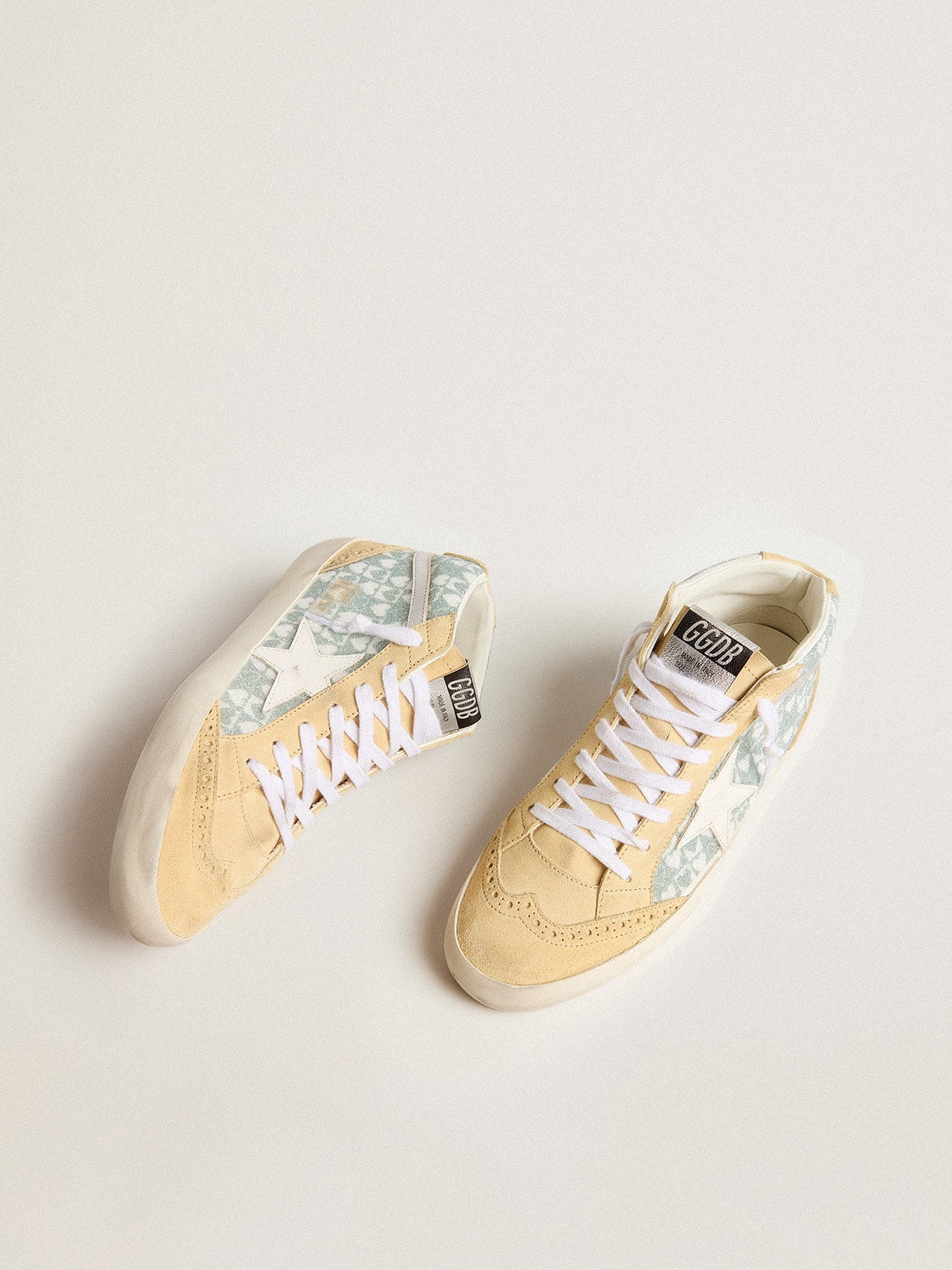 Mid Star with heart print in Swarovski crystals and silver flash| Golden Goose