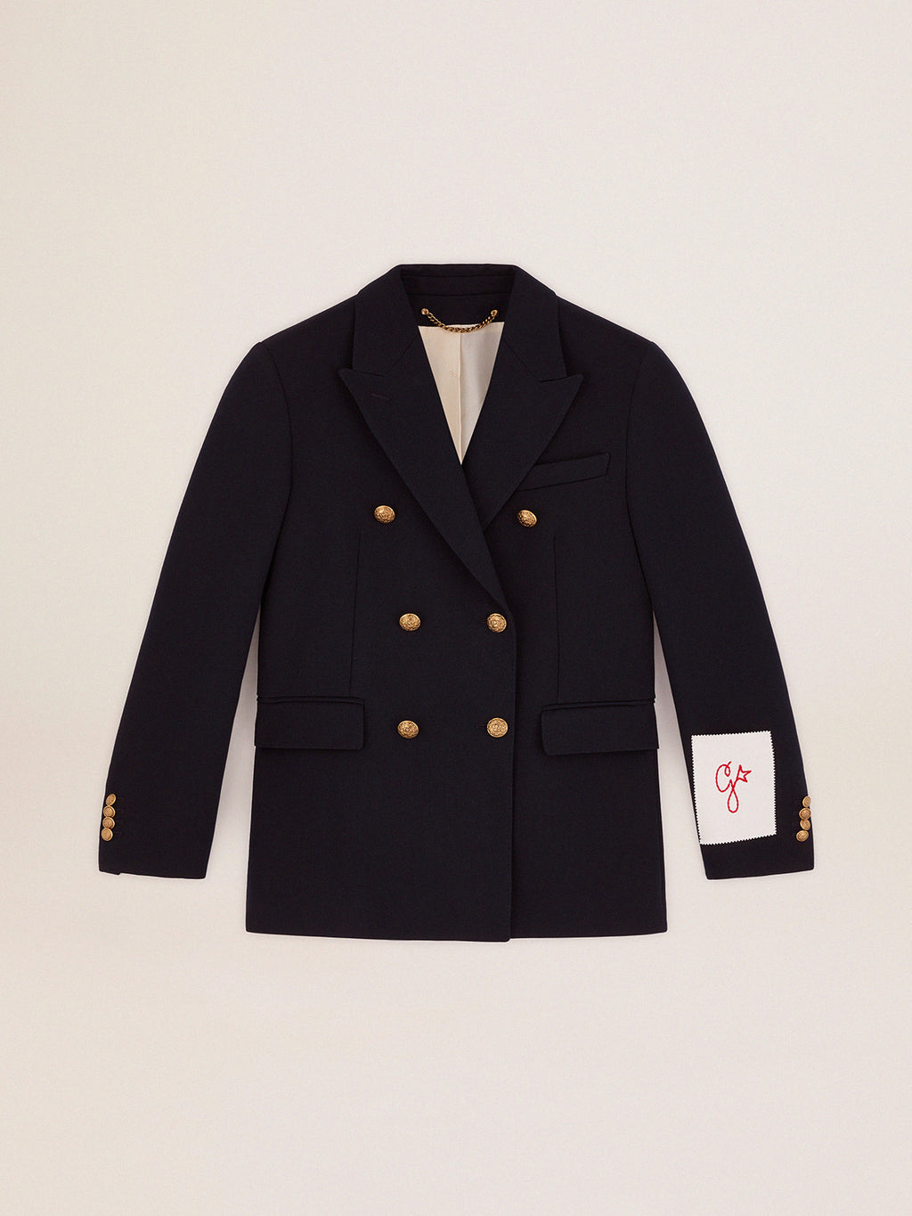 Women's double-breasted blue blazer| Golden Goose