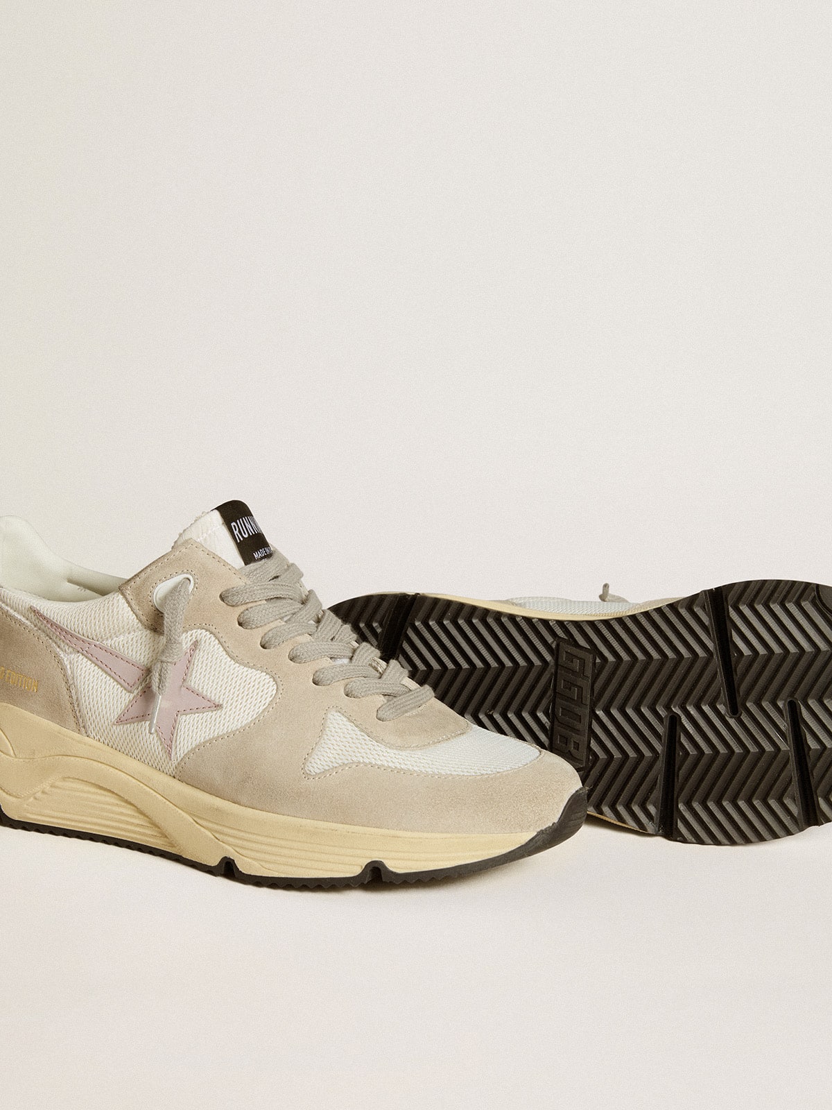 Running Sole LTD in mesh with leather star and glitter heel tab| Golden Goose