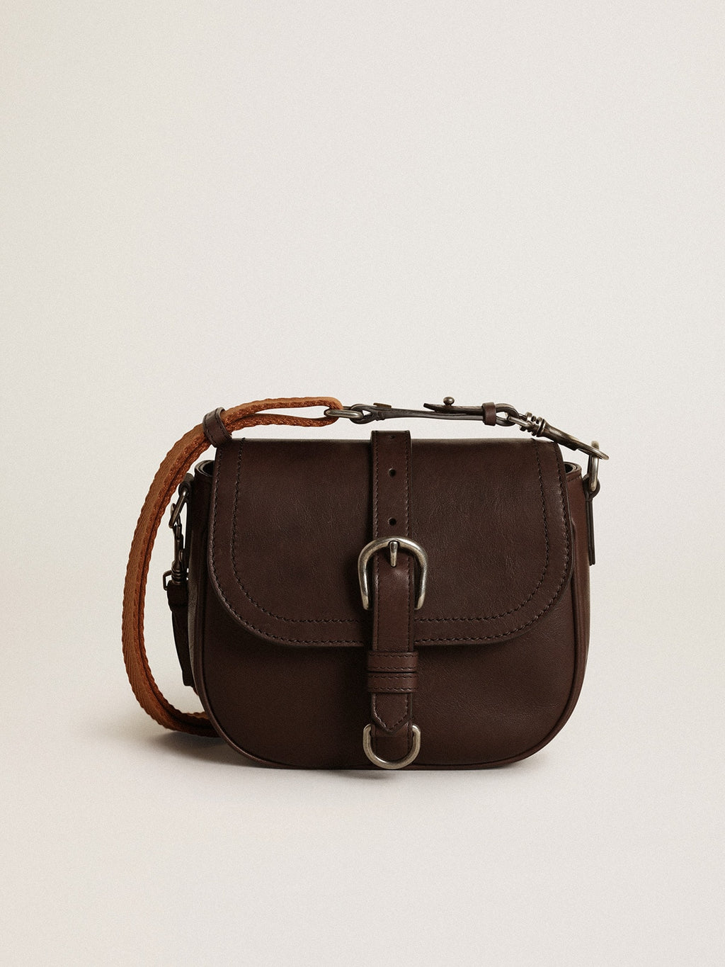 Women's Francis Bag small in dark brown leather| Golden Goose
