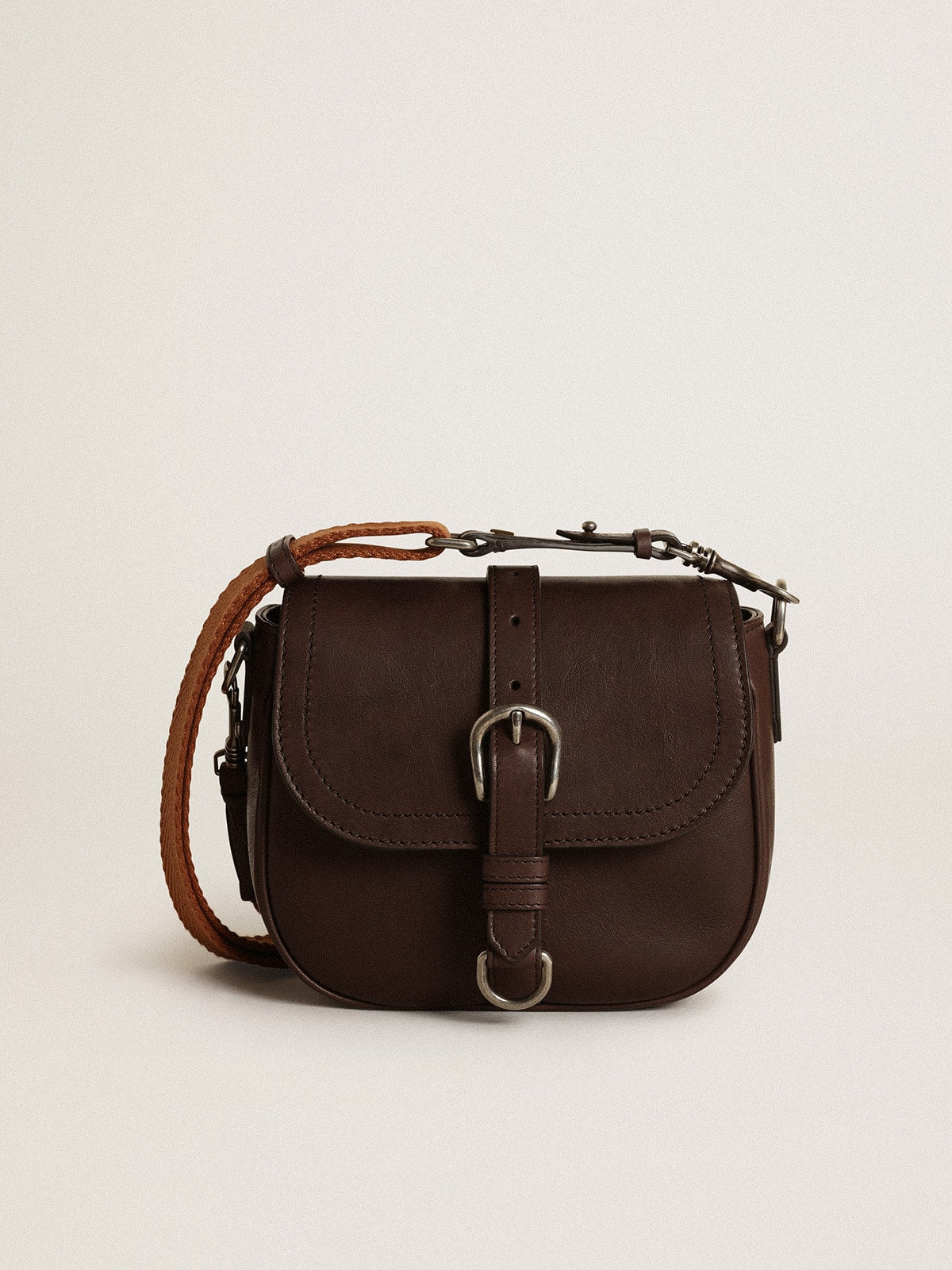 Women's Francis Bag small in dark brown leather| Golden Goose