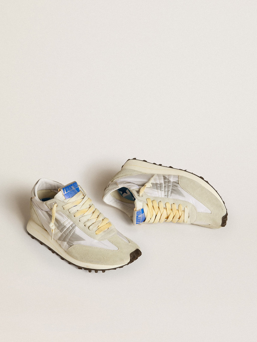 Women's Marathon with white nylon upper and silver star| Golden Goose