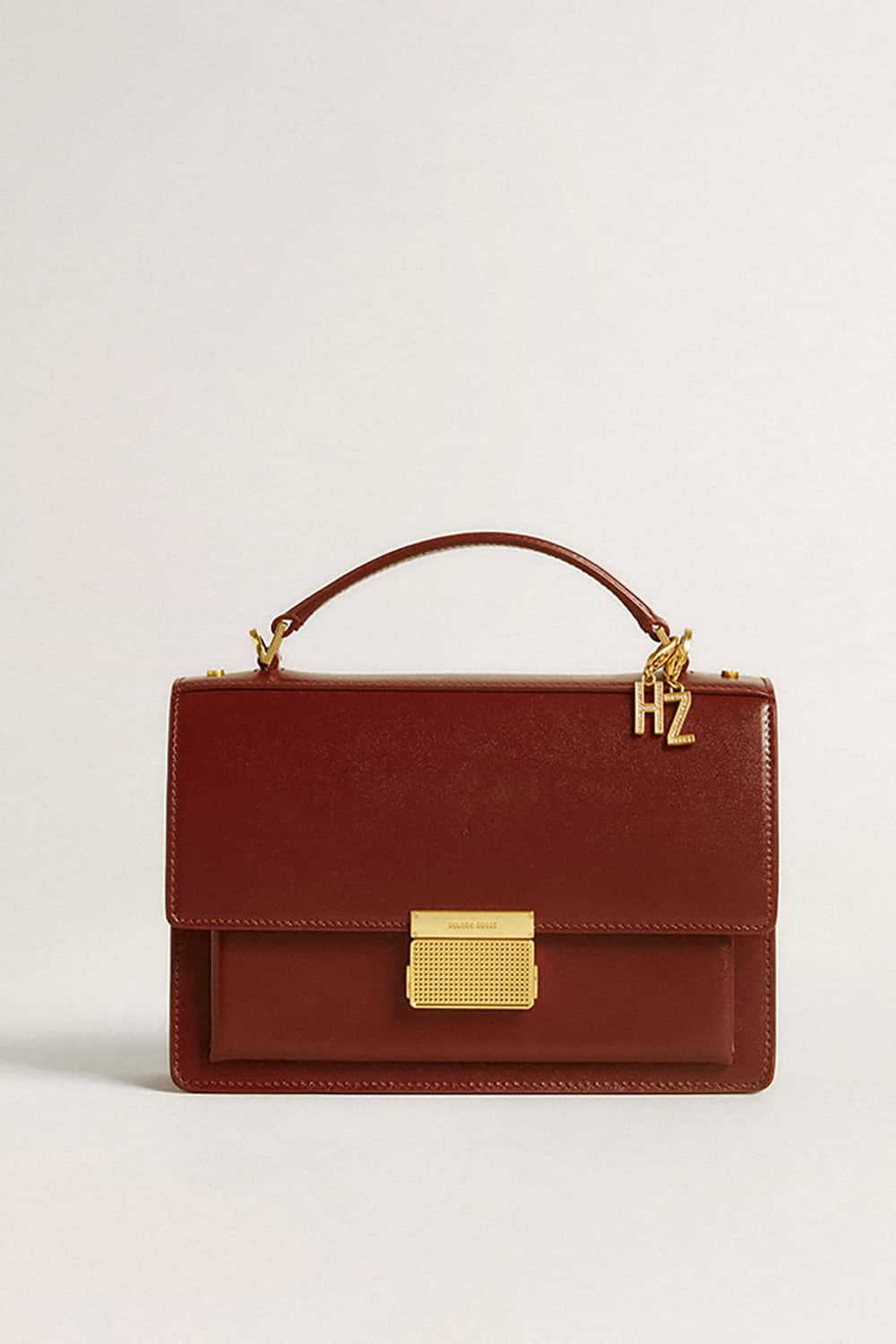 Letter Z charm in gold-colored brass with crystals| Golden Goose