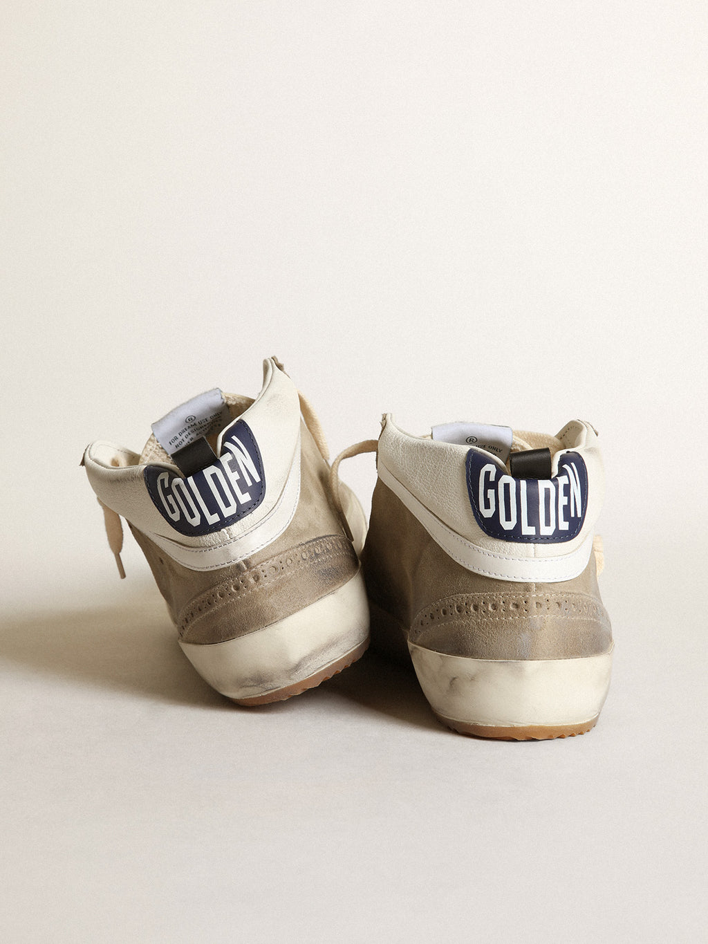 Men's Mid Star in dove gray suede with red leather star| Golden Goose