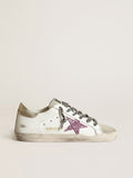 Women's Super-Star with glitter and gold heel tab| Golden Goose