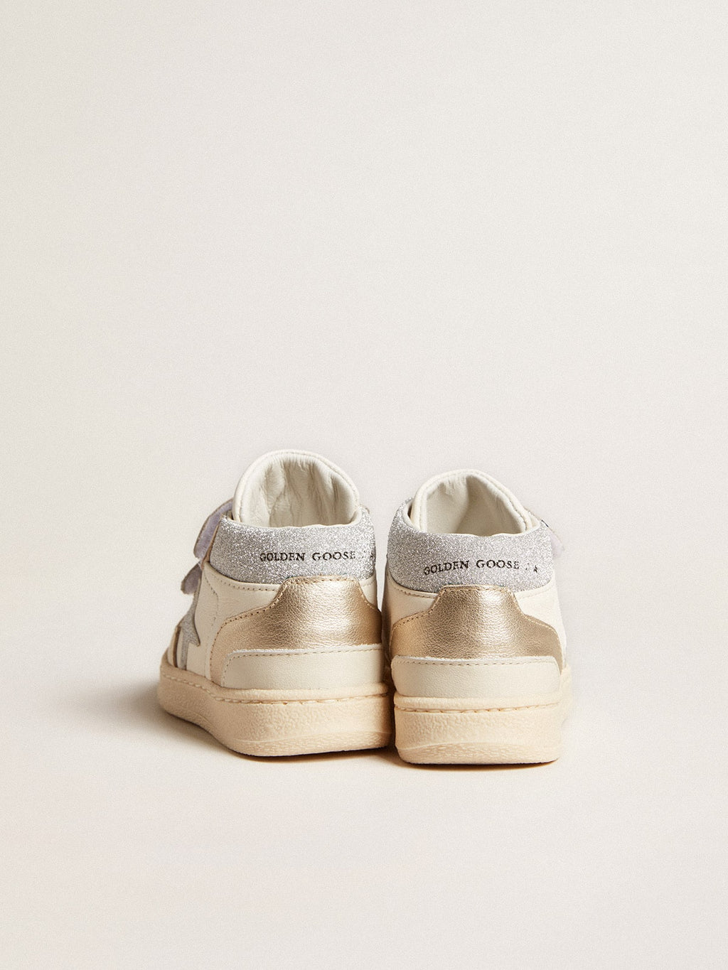 June Junior in nappa and metallic leather inserts with glitter star| Golden Goose