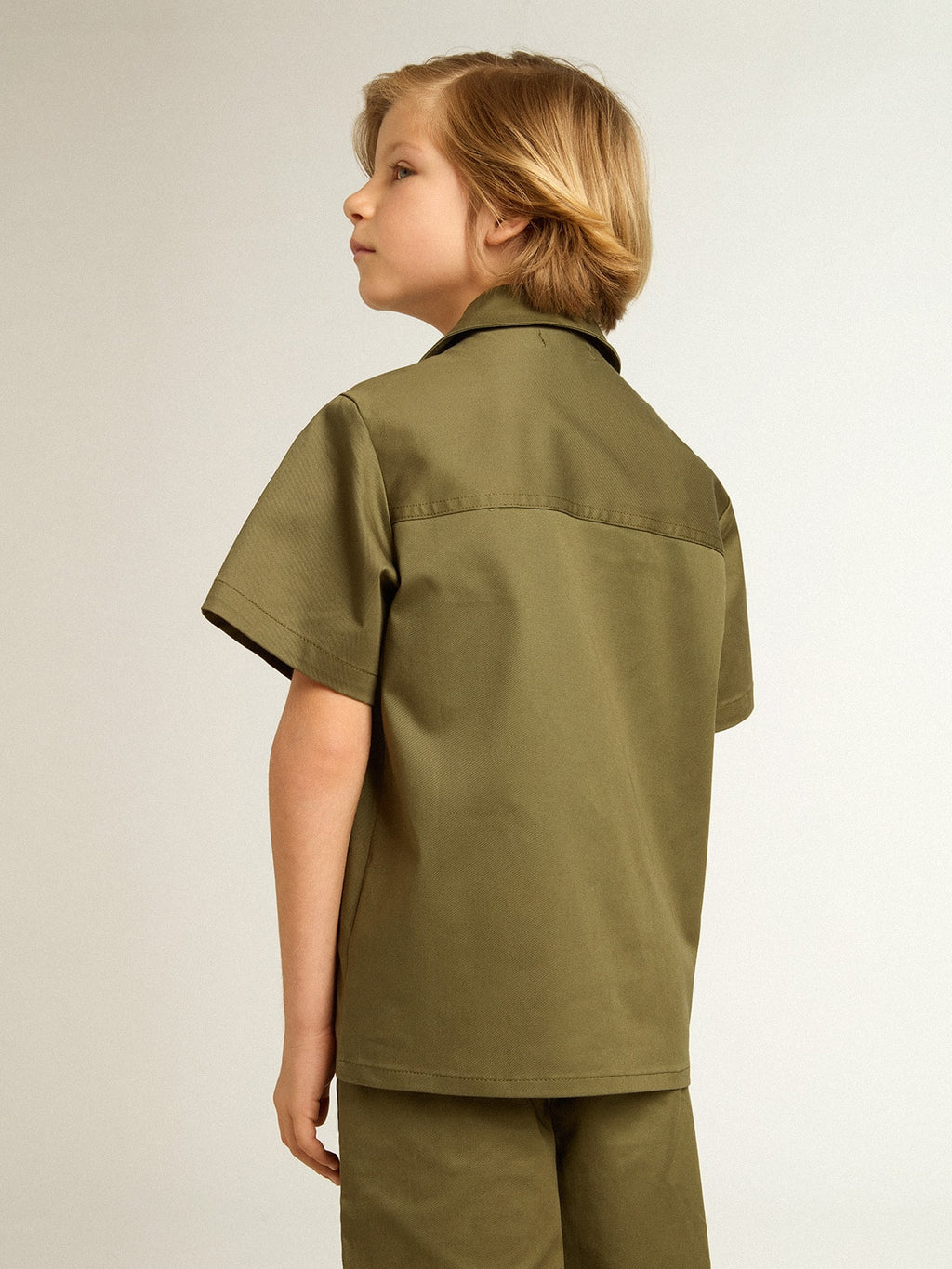 Boys' military-green shirt| Golden Goose