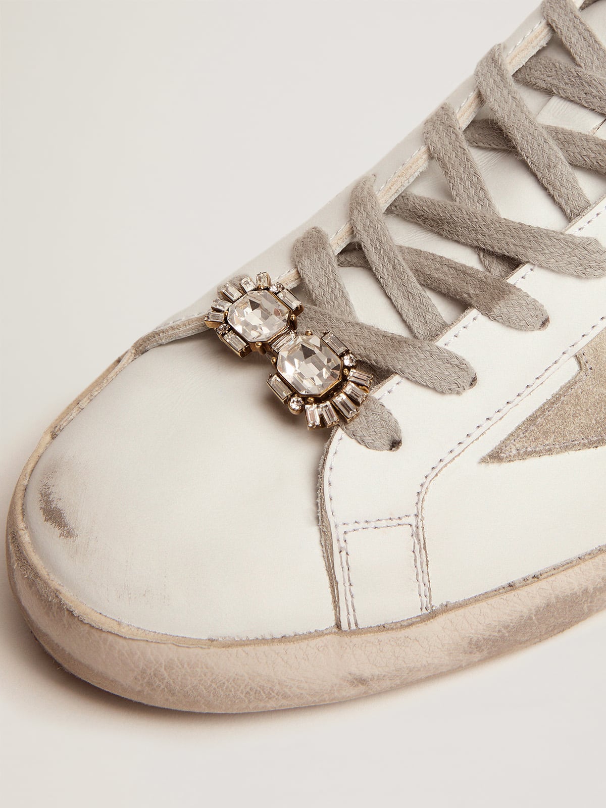 Lace accessory in antique gold color with crystals| Golden Goose